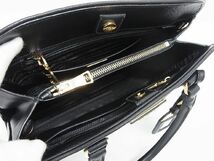 ■極美品■ PRADA プラダ サフィアーノレザー 2WAY ハンドバッグ ショルダーバッグ 肩掛けかばん 斜め掛けかばん ブラック系 AP9070_画像7