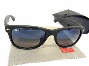 1円 ■極美品■ Ray-Ban レイバン 2132-F NEW WAY FARER 601-S/78 55□18 140 3P ポラライズド 偏光レンズ サングラス ブラック系 AQ7878