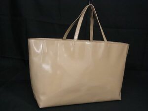 1円 PRADA プラダ パテントレザー ハンドバッグ トートバッグ レディース ベージュ系 BE6123