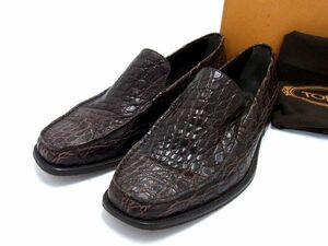 ■極上■本物■美品■ TODS トッズ クロコダイル ローファー 表記サイズ7 (約26cm) 靴 シューズ メンズ ブラウン系 AR7629