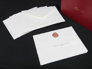 ■新品同様■ Cartier カルティエ レターセット メッセージカード 手紙 封筒 便箋 ホワイト系 AQ7361