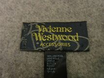 1円 ■極美品■ Vivienne Westwood ヴィヴィアンウエストウッド オーブ ウール フリンジ マフラー ストール ショール グレー系 AL6033_画像6