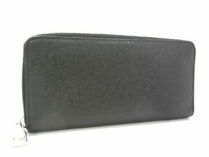 1円 ■美品■ LOUIS VUITTON ルイヴィトン M30503 タイガ ジッピー ウォレット ヴェルティカル 長財布 メンズ ブラック系 AR0805H1