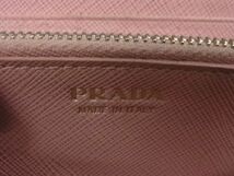 1円 PRADA プラダ サフィアーノレザー L字ファスナー 長財布 ウォレット 小銭入れ 札入れ レディース ライトピンク系 DA5038_画像5