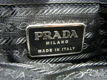 1円 ■極美品■ PRADA プラダ キャンバス ハンドバッグ トートバッグ レディース メンズ グレー系 AR9636_画像7