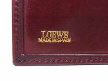 1円 ■美品■ LOEWE ロエベ アナグラム スエード×レザー 二つ折り 財布 ウォレット 小銭入れ 札入れ レディース ボルドー系 BE6409_画像5