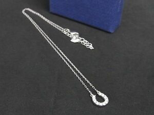 ■新品同様■ SWAROVSKI スワロフスキー ホースシュー ラインストーン ネックレス ペンダント アクセサリー シルバー系 DD3534