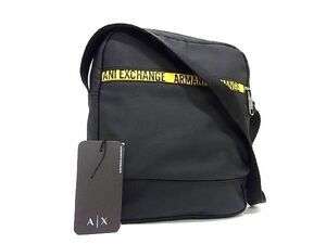 1円 ■新品■未使用■ ARMANI EXCHANGE アルマーニエクスチェンジ ナイロン クロスボディ ショルダーバッグ 斜め掛け ブラック系 AQ8675