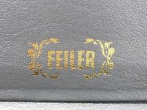 ■新品同様■ FEILER フェイラー パイル×レザー フラワー 花柄 二つ折り 長財布 ウォレット 小銭入れ レディース グレー系 DD5309_画像5