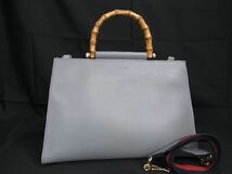 ■美品■ GUCCI グッチ 453764 ニムフェア バンブー レザー ワンハンドル 2WAY ハンドバッグ ショルダー 肩掛け グレー系 AP0143_画像1