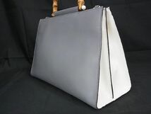 ■美品■ GUCCI グッチ 453764 ニムフェア バンブー レザー ワンハンドル 2WAY ハンドバッグ ショルダー 肩掛け グレー系 AP0143_画像3