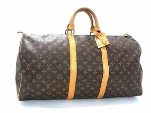 1円 LOUIS VUITTON ルイヴィトン M41424 モノグラム キーポル55 ボストン ハンドバッグ トラベルバッグ 旅行かばん ブラウン系 AR9475