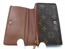 1円 LOUIS VUITTON ルイヴィトン M61736 モノグラム ポルトフォイユ トレゾール 二つ折り 財布 ウォレット ブラウン系 AQ8966_画像3