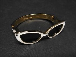 ■美品■ kate spade ケイトスペード ブレスレット バングル アクセサリー レディース ホワイト系×ゴールド系 DD4472