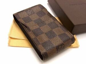 1円 ■美品■ LOUIS VUITTON ルイヴィトン N63024 ダミエ エテュイ シガレットケース 煙草ケース メンズ レディース ブラウン系 AS3562