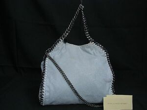 1円 STELLA McCARTNEY ステラ マッカートニー ファラベラ スエード チェーン 2WAY ハンドバッグ ショルダーバッグ ブルー系 BG4396