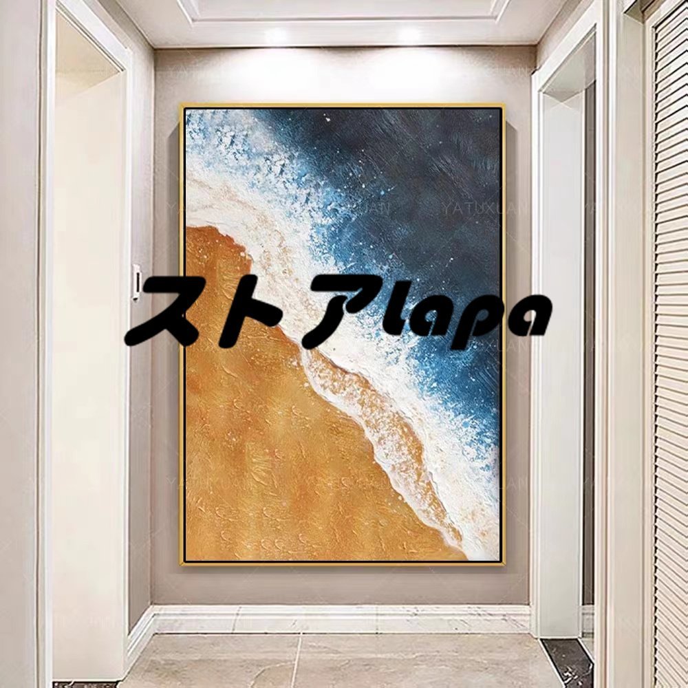Popular and beautiful item★ Pure hand-painted painting Wave Oil painting Reception room hanging painting Entrance decoration Hallway mural 50*70cm q1220, Painting, Oil painting, Still life