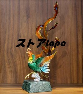 純銅 鳳凰 至極の彫刻 精工オフィス装飾風水祥不死鳥置物テ 工芸彫刻 装飾品 q1467