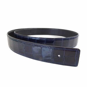  new goods H buckle change belt crocodile navy 100cm leather belt navy blue Stan s correspondence H belt exchange for navy blue gloss wani leather men's cr100sdna