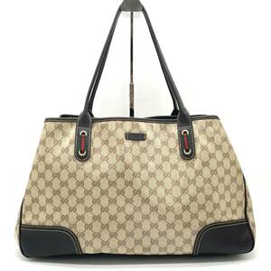 N 1円 美品 GUCCI グッチ GGクリスタル レザー ブラウン トートバッグ 肩掛け ショルダー シェルーライン GG レディース 293589