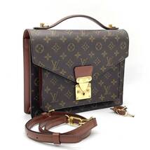 1円 極美品 LOUIS VUITTON ルイヴィトン モノグラム モンソー 2way ハンドバッグ ショルダー レディース メンズ M51185_画像1