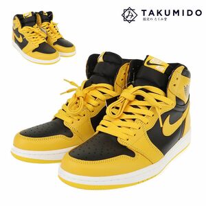 未使用 ナイキ NIKE シューズ エアジョーダン1 レトロ Pollen 555088-701 サイズ26.5cm ブラック イエロー 274375