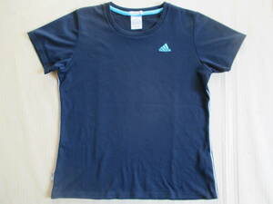 Доставка 180 иен Adidas Ladies с коротким рукавом одно очко с логотипом Mark T -For -Firt T -Favy L Adidas Sports Cut Saw Wear Wear