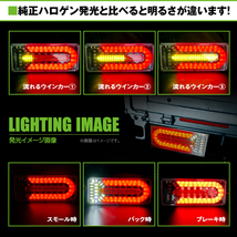 送料無料 いすゞ ふそう マツダ 日野 日産UD 等 24V LED テールランプ 流れる ウインカー 薄型 シーケンシャル 330mm_画像3