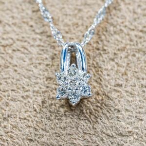 ★1円スタ!【0.10ct】PT900 PT850 1.4g プラチナ レディース ダイヤモンドペンダント ネックレス Diamond Pendant ユニセックス 仕上げ済