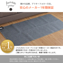 ホットカーペット 1.5畳 ラグ カバー 本体 セット 抗菌 防臭 防ダニ フランネル 130×185cm 省エネ コンパクト 幾何学柄 ブラック メビウス_画像5