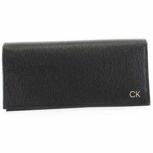 新品・本物 二つ折り 長財布 カルバンクライン Calvin Klein cK 31CK190003 リバープリントレザー CKロゴエンブレム ブラック /02