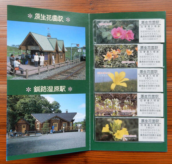 【鉄道記念切符】JR北海道 釧路支社「釧網本線の花 原生花園駅 記念入場券」未使用 ◆ オホーツク海 網走 斜里