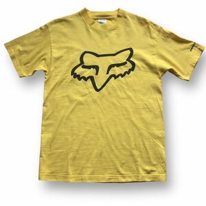 送料370円美品　90s00s FOX フォックス　ビンテージ　モトクロス　メキシコ製　イエロー　Tシャツ tee サイズM