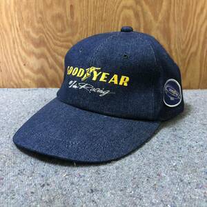 Vintage GOODYEAR 90s 00s CAP グッドイヤー デニムキャップ 刺繍　f1 レーシング　美品　帽子 ビンテージ