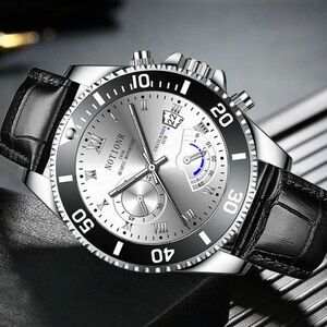 w290 ☆メンズレザー腕時計デイトビジネススーツ残りわずかカジュアル電池式白 腕時計
