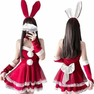 ★限定1点★サンタコス コスプレ うさぎ バニー 可愛い クリスマス コスプレセット コスプレ衣装