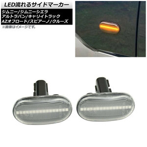 LED流れるサイドマーカー マツダ AZオフロード JM23W 2005年11月～2014年03月 クリアレンズ 16連 オレンジ発光