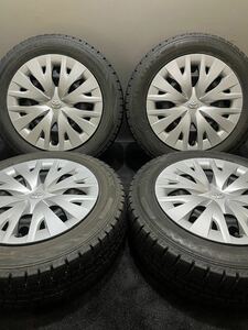 185/60R15 DUNLOP/WINTER MAXX WM02 17年製 トヨタ ヤリス 純正 スチール 15インチ 6J ＋45 100 4H スタッドレス 4本 アクア (南3-D626)