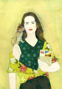 Art hand Auction Impression par Goro Ishikawa Couverture du magazine interne, peinture de belles femmes Cat et Ellie, ouvrages d'art, peinture, portrait