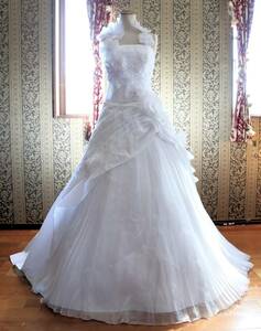 Reginamikado satin pure-white halter-neck wedding dress 9 number M size white 