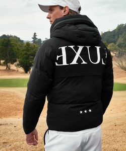 LUXE AKM PLUS リュクス エーケーエム センターロゴ中綿ジャケット メンズ ゴルフ GOLF ブラック スポーツ ウノピュウ ジム L