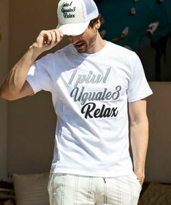 [新品]1PIU1UGUALE3 RELAX 【XXL】ウノピゥウノウグァーレトレ リラックス 半袖Tシャツ tシャツ 半袖 メンズ ホワイト 大きいサイズ 2L 3L