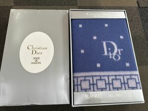 Christian Dior クリスチャンディオール ブランケット 毛100% 140cm×200cm 毛布