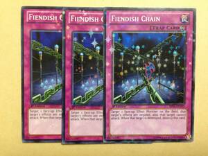 (◆[OCG] 遊戯王 英語版 BP01-EN105 Fiendish Chain デモンズ・チェーン (スターホイルレア) 1st Edition 3枚セット