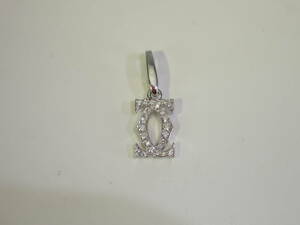 * Cartier 2C charm 750(K18WG) diamond approximately 2.1g rank finish settled used charm *②CA