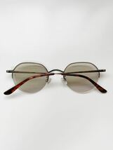 Zoff VINTAGE SUNGLASSES/紫外線カット率99.9%以上 ZO222G01-57E1 ゾフ ボストン型 アンティークゴールド ハーフリム サングラス 良品_画像6