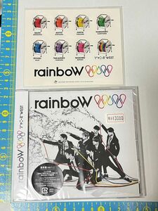 新品未開封　通常盤 (初回 「虹会」 視聴ID [3] 封入 ジャニーズWEST CD/ rainboW 非売品　ステッカー