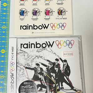 新品未開封　通常盤 (初回 「虹会」 視聴ID [3] 封入 ジャニーズWEST CD/ rainboW 非売品　ステッカー