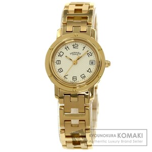 Hermes Hermes CL4.285 Clipper Watch K18 Желтовое золото K18YG Ladies использовали