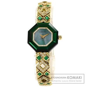 CENTURY Century Century diamond emerald wristwatch K18 yellow gold K18YG diamond lady's used 